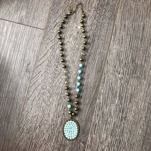 Pink Panache Turquoise Rhinestone Necklace